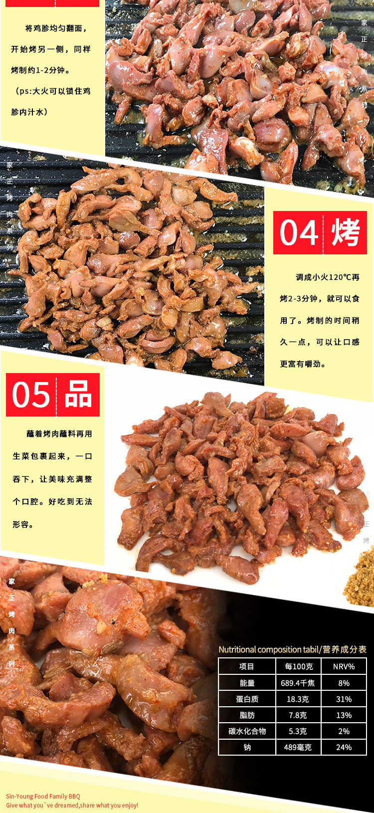 家正烤肉,川香鸡胗,烧烤食材,鸡肉鸡胗,烤鸡胗,下酒菜